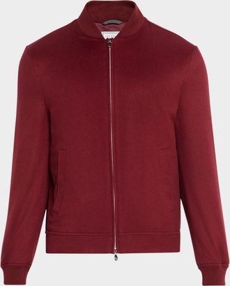 Brunello Cucinelli Mens Cashmere and Silk Bomber Jacket