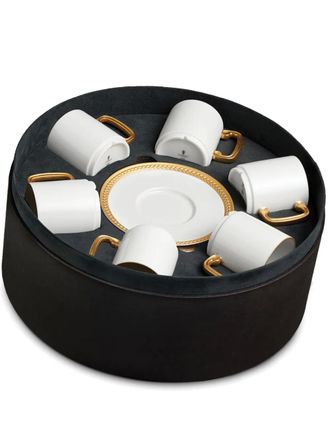 L'OBJET Set di 6 tazzine e piattini da caffè Soie Tressée - Bianco