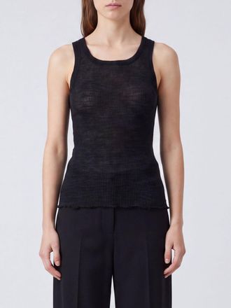 Maison Margiela Top smanicato in lana slim fit con scollo a U