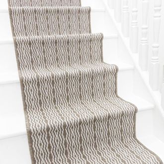 Runrug Stair Runner Carpet - Reversible & Durable, 2mm - Cable in Beige | Size: 60 cm x 450 cm