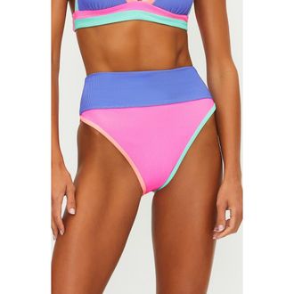 Beach Riot Emmy Swim Bottoms in Sherbert Shores Colorblock at Nordstrom, Size X-Small