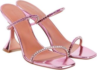 Amina Muaddi Gilda Crystal Embellished Sandals, Brand Size 37 ( US Size 7 )