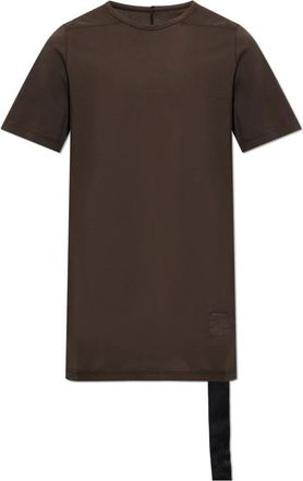 Rick Owens Tops, Heren, Bruin, M, Katoen, T-shirt met decoratieve band
