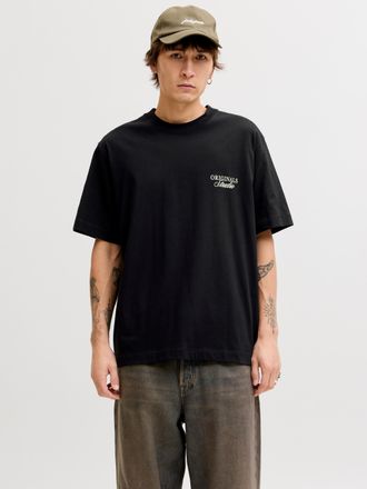 Jack & Jones Kurzarmshirt JACK & JONES JORNORREBRO TYPO TEE SS CREW NECK NOOS, Herren, Gr. XXL, schwarz print:ss 26, Jersey, Obermaterial: 100% Baumwolle, bedruckt
