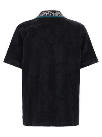 Casablanca Towelling Raglan Polo Polo Shirt - Black