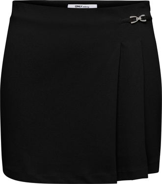 Only Minirock ONLY ONLEVI LIFE HW SHORT SKIRT CC TLR, Damen, Gr. 34, schwarz, Web, Obermaterial: 95% Polyester, 5% Elasthan, unifarben, kurz, R&ouml;cke Miniroc