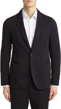 Emporio Armani Rice Stitch Sport Coat in Solid Black at Nordstrom Rack, Size 38 Us / 48 Eu
