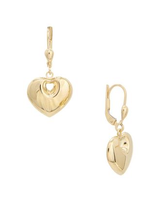Italian Gold, Inc 14K Puffed Heart Leverback Earrings