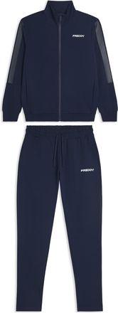 Freddy Tuta uomo zip e collo alto in French Terry con bande in tono