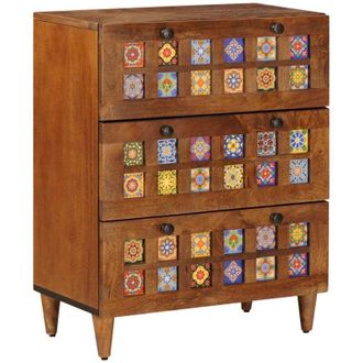 vidaXL vidaXL Credenza Noce 60 x 33 x 75 cm Legno di mango massello