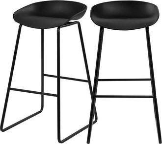 Rendez-Vous Déco Rendez-vous Déco - Set de 2 sillas de bar de plástico negro 76 cm - Yoshi