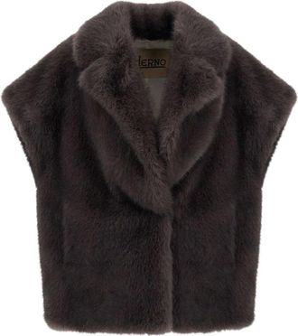 Herno Trui met reverskraag en korte mouwen - Dames - Bodywarmers - Grijs - M - Jassen