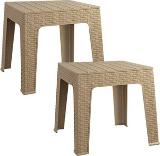Sunnydaze Set Of 2 Square Outdoor Side Tables