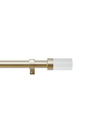 DKNY Liam Adjustable Curtain Rod & Finial Set in Gold at Nordstrom, Size 66-120