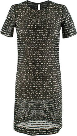 Burberry Prorsum Black/Forest Green Silk Blend Mini Dress Size S