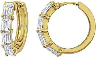 Rina Limor Silver 2.86 Ct. Tw. White Topaz Hoop Earrings