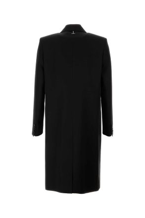 Alexander McQueen Mens Black Wool Coat Cappotti