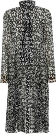 Versace Bedrukte cr&ecirc;pe overhemdjurk - Dames - Casual kleedjes - Zwart - S - Kleedjes