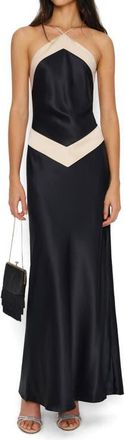 Reformation Jillian Halter Silk Dress in Black at Nordstrom, Size 10