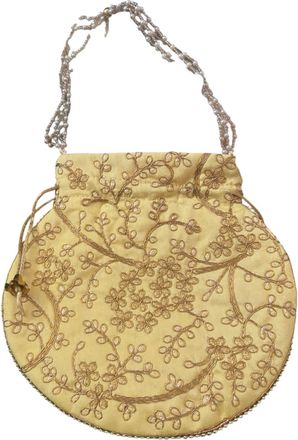 Generic Handcrafted Embroidered Potli Bag - Wedding | Party | Festive | Ethnic Clutch (YELLOW)