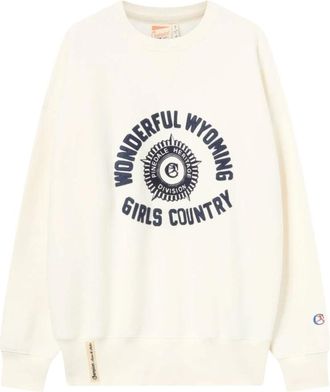 Champion Vintage Grafische Crewneck Sweatshirt - Dames - Sweatshirts - Beige - L - Katoen - Hoodies & sweatvesten