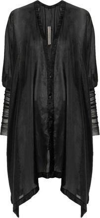 Rick Owens Camicia Zero Shirt Cape Jacket - Dames - Ponchos - Zwart - ONE Size - Jassen