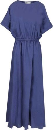 Matteau Relaxed Tee Midi Jurk - Dames - Casual kleedjes - Blauw - XL - Katoen - Kleedjes