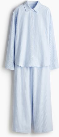 H&M Pyjama aus Baumwollflanell - Blue