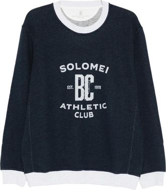 Brunello Cucinelli Sweater met grafische print - Blauw