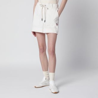 Moncler Beige technical froiss&eacute; shorts