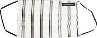 Dolce & Gabbana Mascherina plissettata a righe - - Accessories - Uomo - Bianco - ONE SIZE