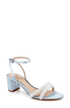 Badgley Mischka Ninnette Embellished Ankle Strap Sandal in Sky Blue at Nordstrom, Size 5.5