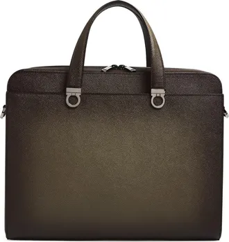 Ferragamo Trading Leather Briefcase in Spruzzatura Testa Di Moro at Nordstrom