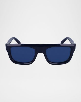 Ferragamo Men & apos;s Prisma Acetate Square Sunglasses, 56mm