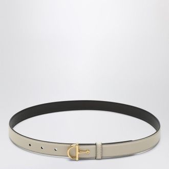 Gucci Thin ivory belt with Half Horsebit buckle