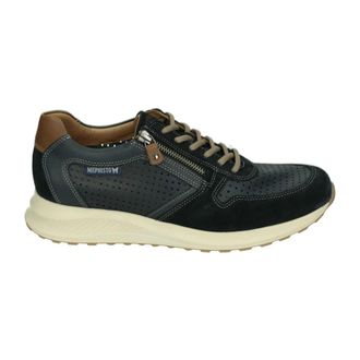 Mephisto Blauwe Vrijetijdsschoenen Dino Perf Velsport - Heren - Sneakers - Blauw - 46 EU - Leer - Schoenen