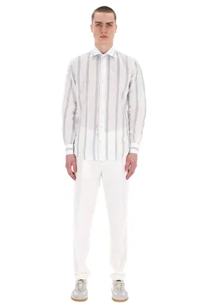 Eleventy Special Stripe Linen Shirt