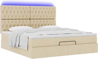 vidaXL Estructura De Cama Otomana Con Colch&oacute;n Tela Crema 180x200cm Vidaxl