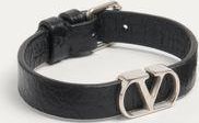 Valentino Garavani Bracciale Vlogo Signature In Vitello Granato Uomo NERO UNI