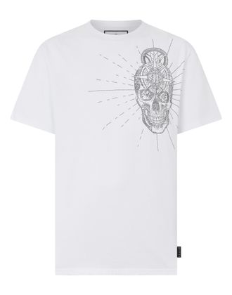Philipp Plein Round Neck T-Shirt Skull Stones