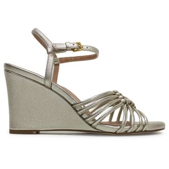 Cole Haan Jitney Knot Wedge Leather Womens Comfort Sandals - Soft Gold - Size:UK 6.5