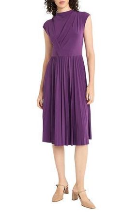 Maggy London Pleated Midi Dress in Plum at Nordstrom Rack, Size 18 (Similar To 16W)