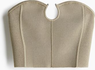 H&M Tubetop in Rippstrick - Green