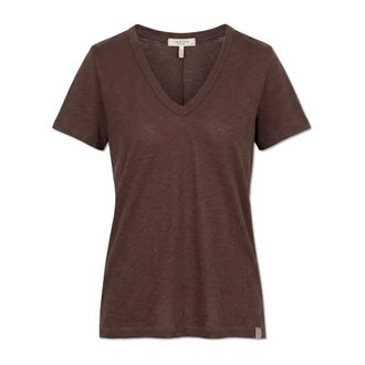 Rag & Bone Tops, Dames, Bruin, XS, Katoen, V-neck T-shirt