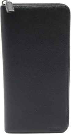 Prada Pre-owned Wallets, unisex, Black, Size: ONE SIZE Pre-owned Long wallet (bi-fold)