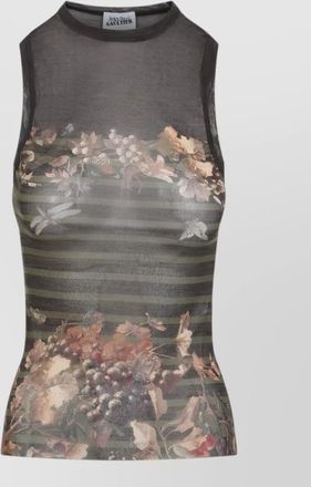 Jean Paul Gaultier striped mesh sleeveless tank top
