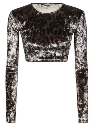 Fiorucci Crop Top Velluto Animalier