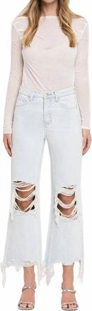 Flying Monkey 90s Vintage High Rise Crop Flare Jeans In Nashville Moon