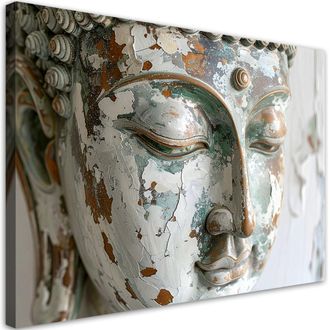 Feeby Cuadro En Lienzo, Cabeza De Buda De Estilo Vintage Zen Spa, 120x80