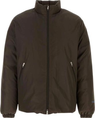 Jil Sander Donsjack van Taffeta - Heren - Winterjassen - Bruin - L - Leer - Jassen
